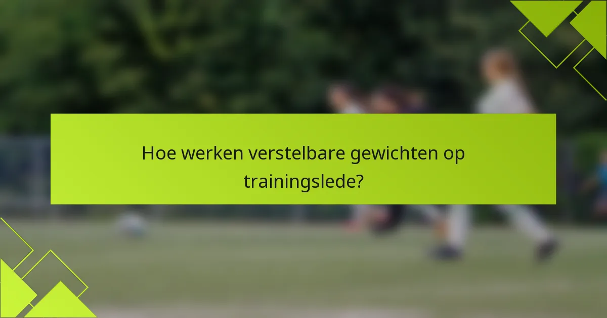 Hoe werken verstelbare gewichten op trainingslede?